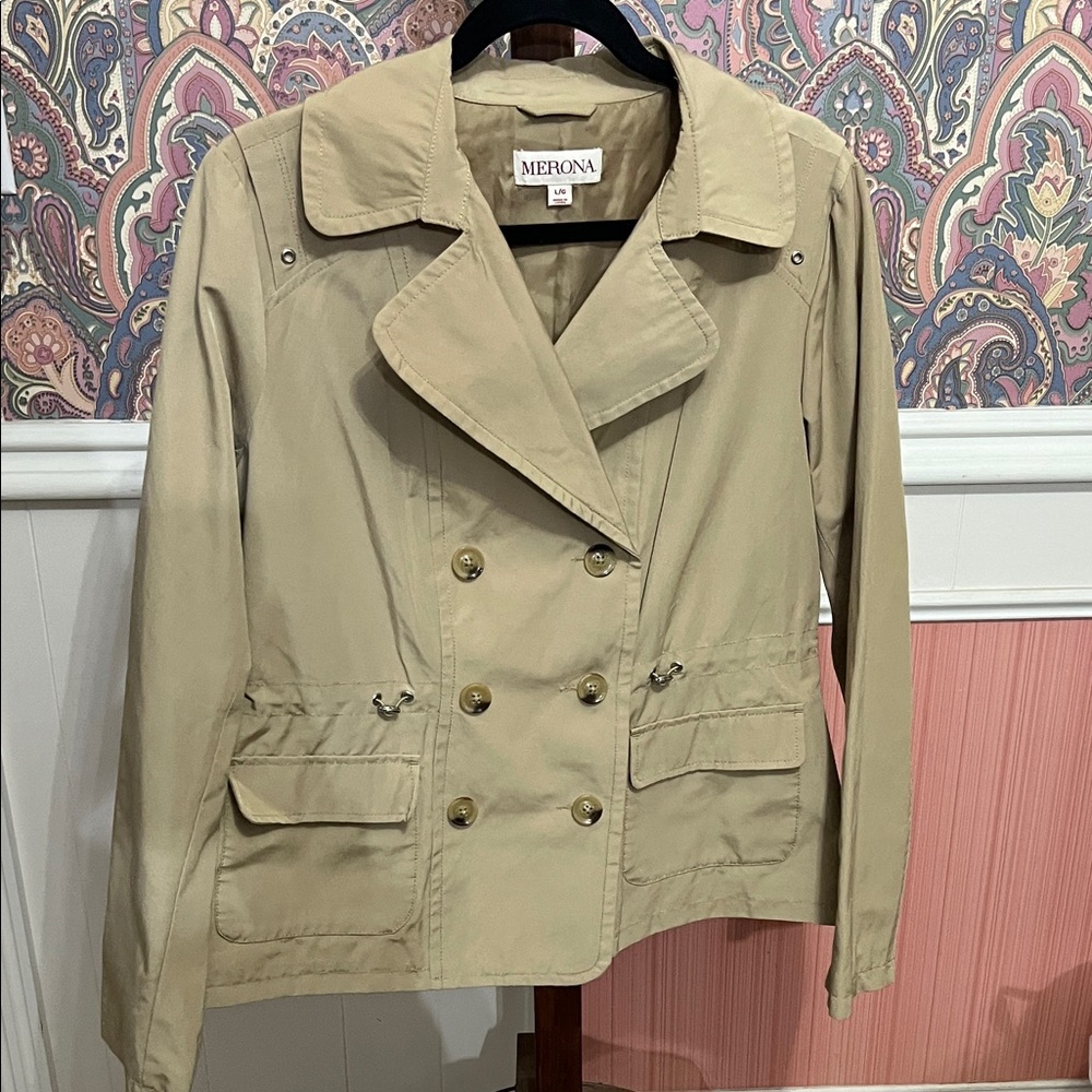 Merona Women's Beige Double-Breasted Coat